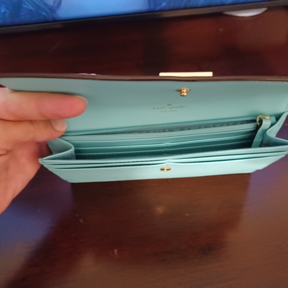 Kate Spade Blue/Mint Leather Wallet - Picture 7 of 9